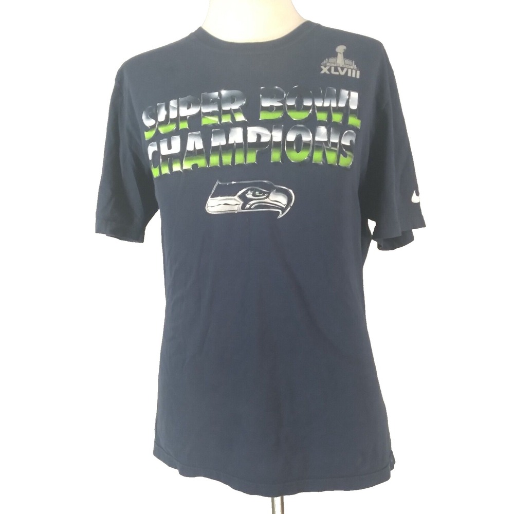 Nike Seattle Seahawks shirt men's XL extra large blue Super Bowl champion